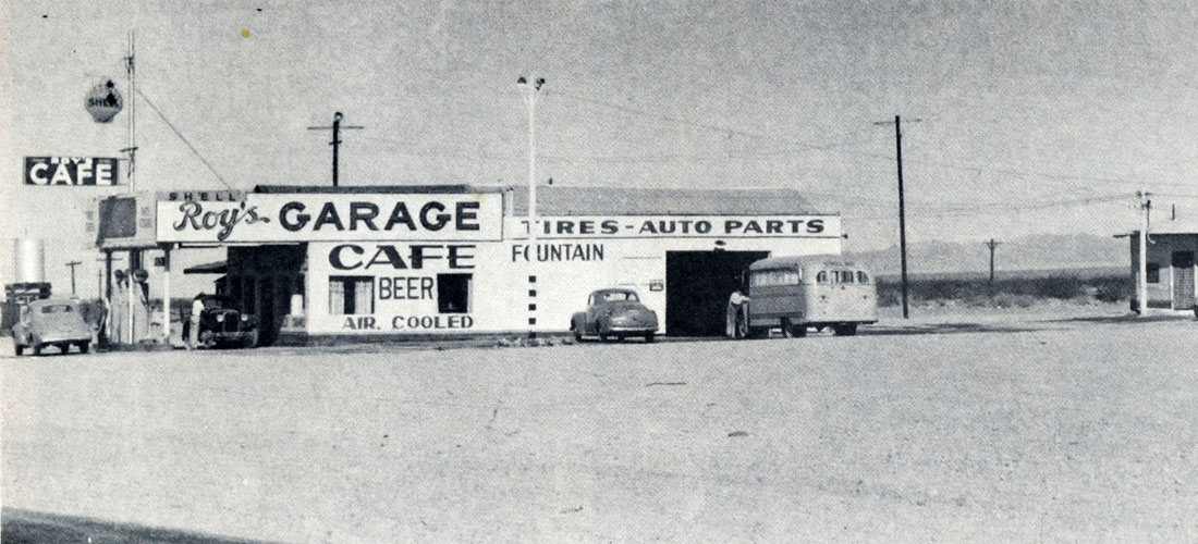 Roy's Garage and Cafe 1945 on old route 66
