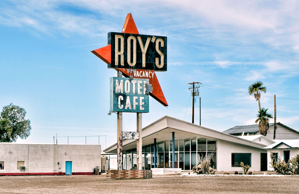 50 foot Roy’s Motel and Cafe neon Sign is Erected